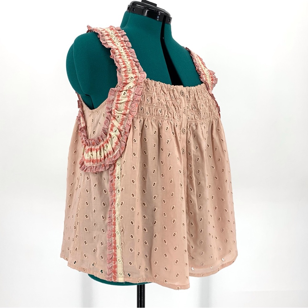 House of Harlow 1960 NWT Rose Pink Eyelet Lace Boho Style Sleeveless Top, Medium - Picture 13 of 16